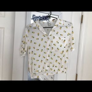 Pineapple button down shirt